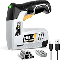 BATAVIA 2-in-1 Cordless Electric Staple Gun & Brad Nailer Kit - 4V Rechargeable, 2000pcs Nails/Staples for Upholstery, Woodworking, DIY Projects