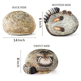 Sew Butiful Steppe Cat Plush 35cm/14inch Pallas Cat Stuffed Animal, Cute Plushies for Girls, Soft Plush Pillow, Throw Pillow Doll Decoration Doll Birthday Gift for Kids Boys Party