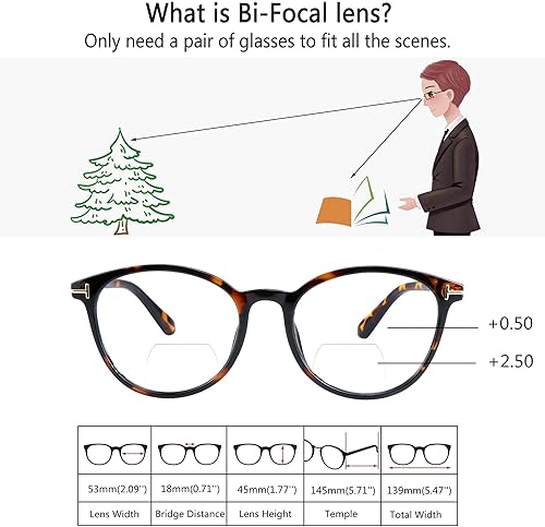 Miniatura 3 de VisionGlobal Lentes de lectura bifocales con bloqueo de luz azul para hombres y mujeres, elegantes lectores de computadora ovalados retro
