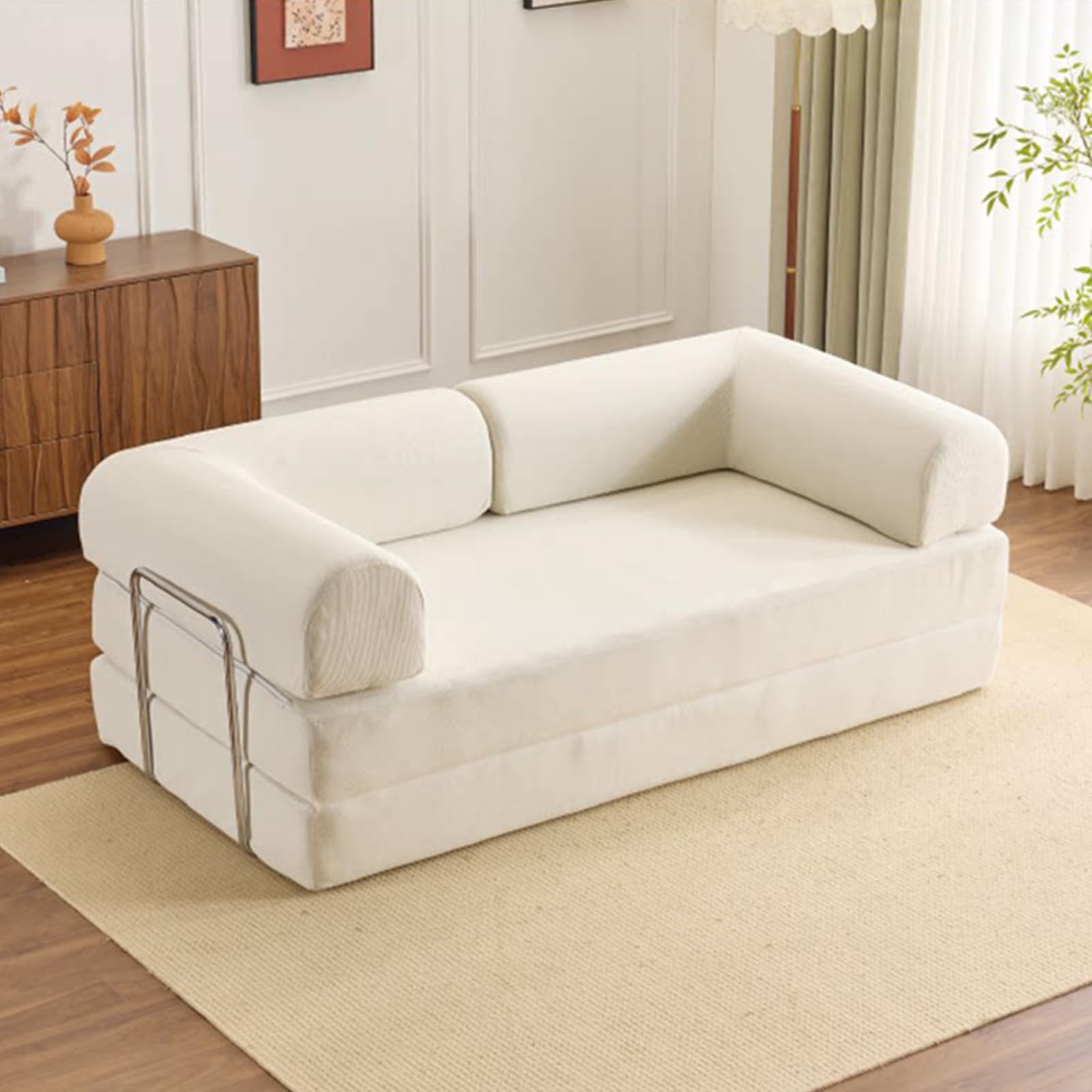 Divano da pavimento con funzione di sonno, divano a 3 posti, pieghevole, moderno divano pieghevole per soggiorno, camera da letto 220cm
