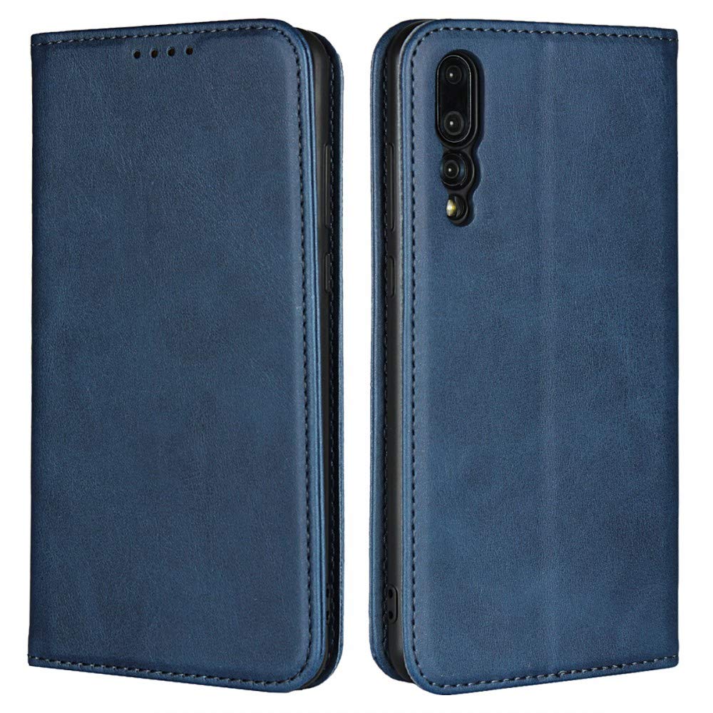 SunYoo for Huawei P20 Pro Case, PU Leather Magnetic Book Wallet Case Stand Holder Flip Cover with Card Slots/Cash Compartment for Huawei P20 Pro(6.1 inch)-Navy Blue