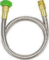 Vista 10 de YANWOO Manguera de jardín corta de acero inoxidable 304 de 2 pies con conector de metal hembra a hembra, manguera de agua flexible y ligera (2 pies)