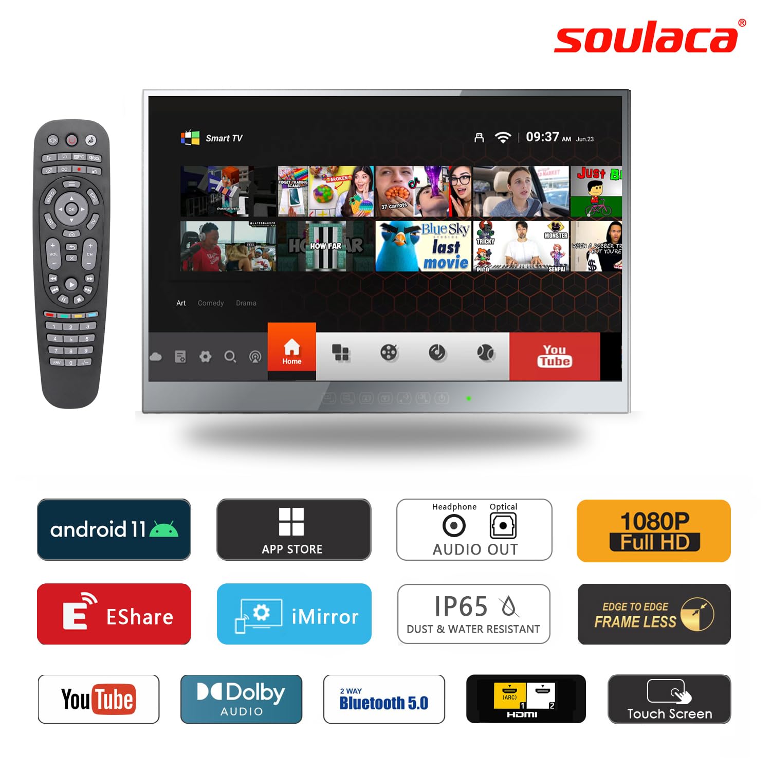 Soulaca Smart Mirror TS-22M 2024 Model Full Touch Screen - Dettaglio