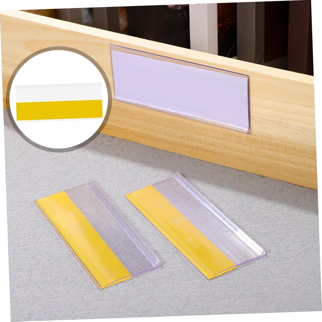 50Pcs Transparent Price Label Holders with Adhesive Shelf Price Tag Display for Supermarkets and Retail Stores Easy Application