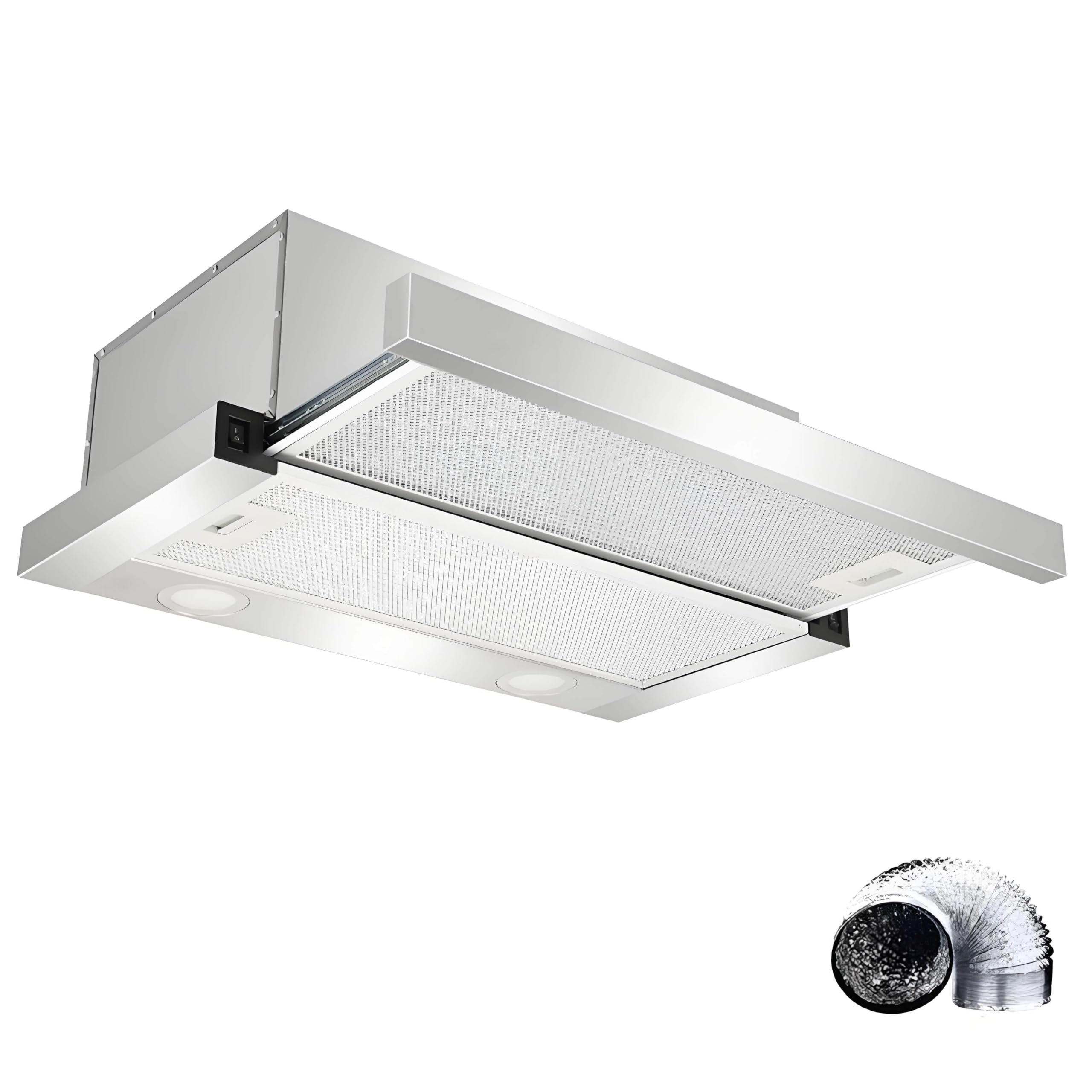 Campana Extractora,Campanas Pantalla Plana,Campana Extractora Bajo Encimera con Recirculación,Campana Telescópica Extractora,Iluminación LED,Filtro Lavable 60cm