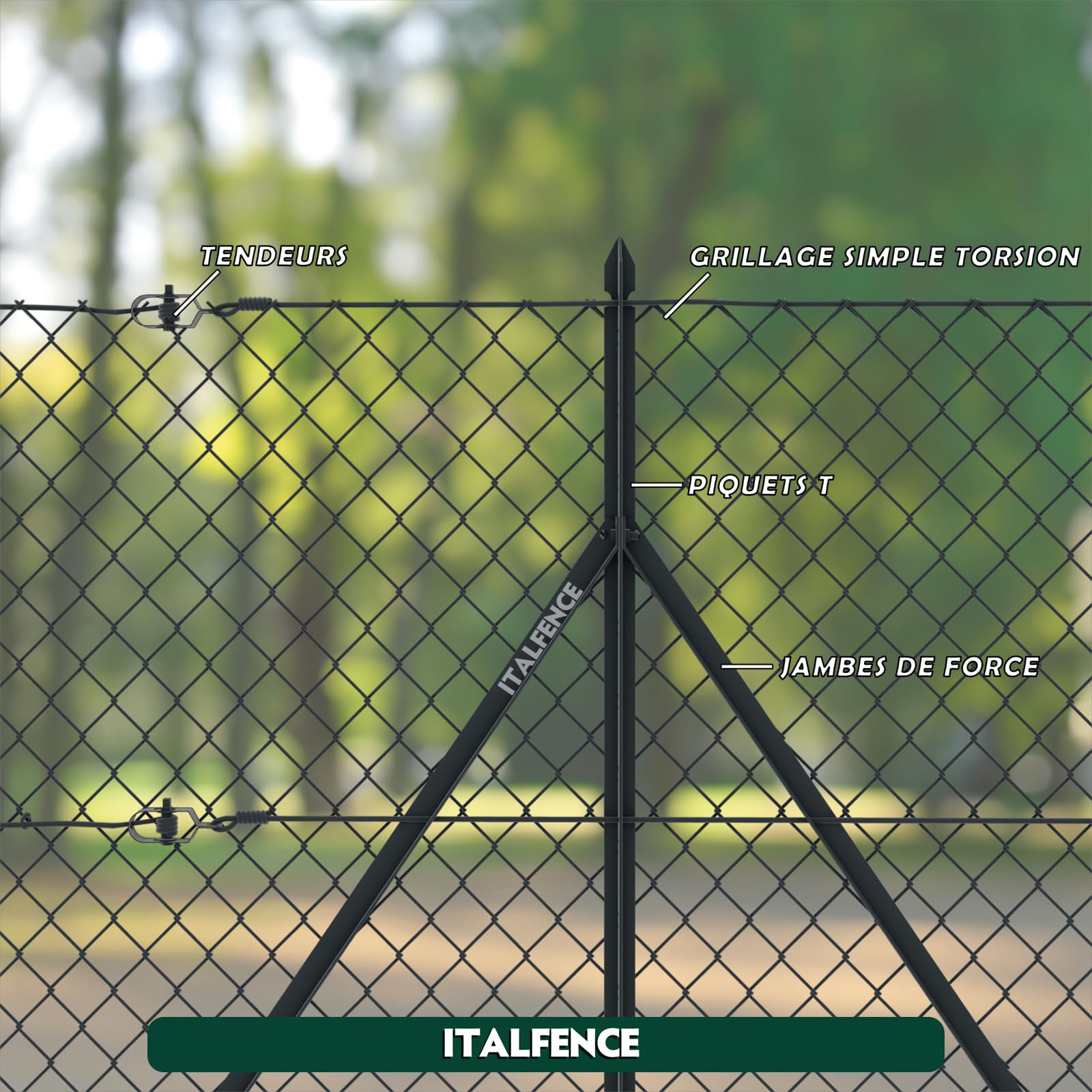 Grillage simple torsion, galvanisé et plastifié anthracite, sans picots défensifs, Clôture de jardin, 25m (Toutes les hauteurs) [Ø2,40mm, 125cm]