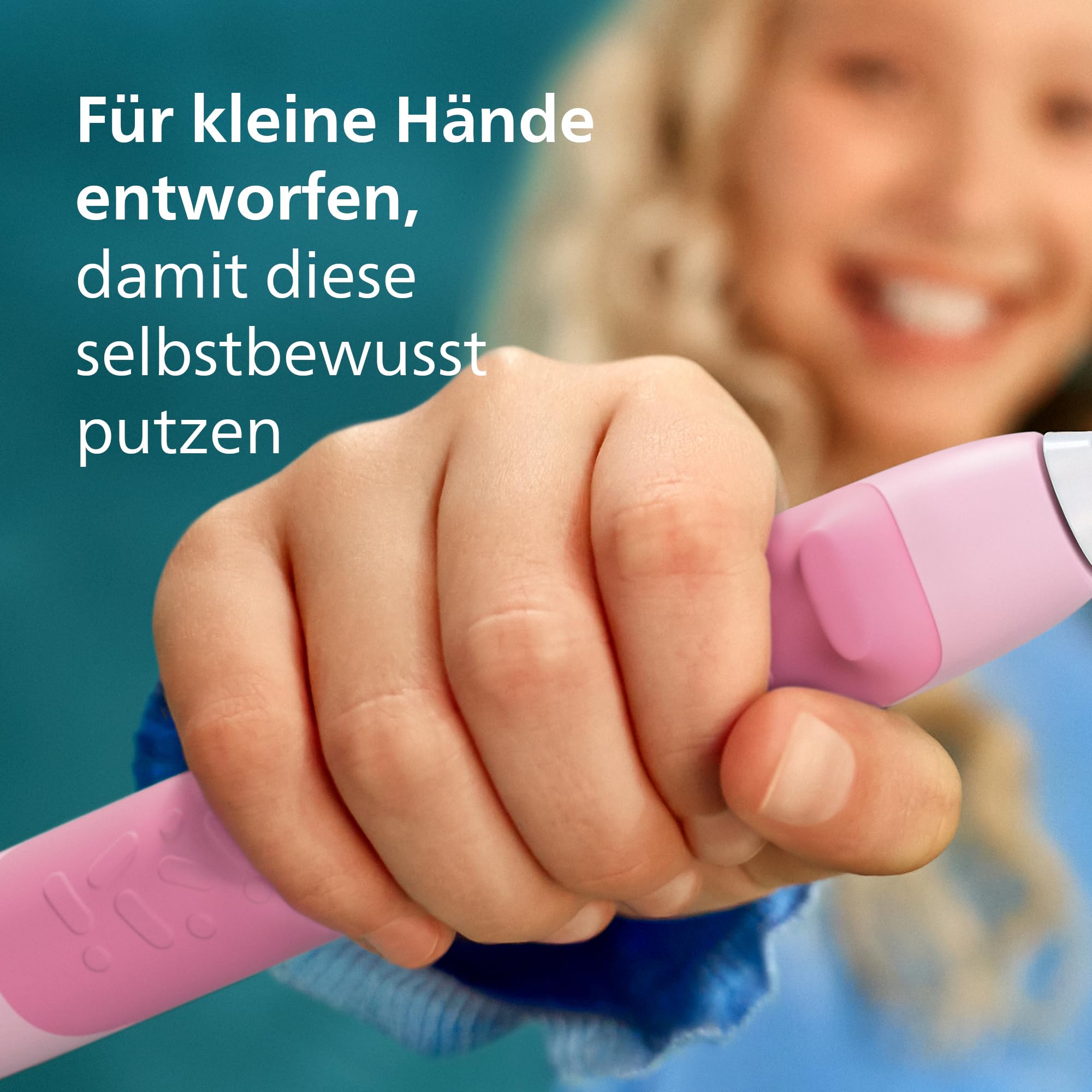 Philips Sonicare for Kids Smart elektrische Zahnbürste - Schallzahnbürste mit App, für Kinder 3+, 2 sanfte Putzprogramme, 2-Minuten-Timer, 2 Bürstenköpfe (Standard + Mini), Pink, Modell HX6600/11