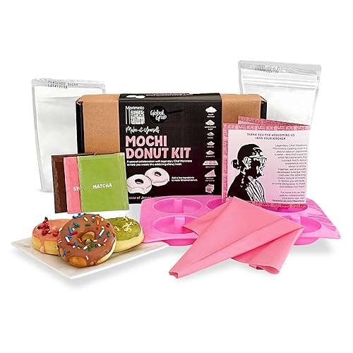 Miniatura 1 de Global Grub Kit de donas morimoto Mochi para bricolaje, incluye molde de dona Mochi, bolsa de tuberías, harina de mochi, azúcar de confitería,