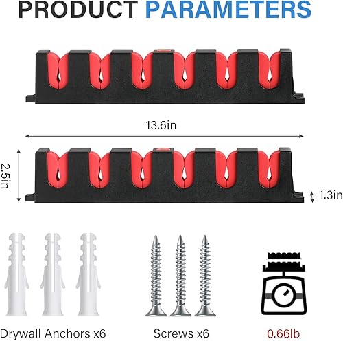Miniatura 2 de Simple Deluxe Soporte horizontal para caña de pescar Simple Deluxe montado en la pared, gran barco de garaje de pesca, capacidad para hasta 12