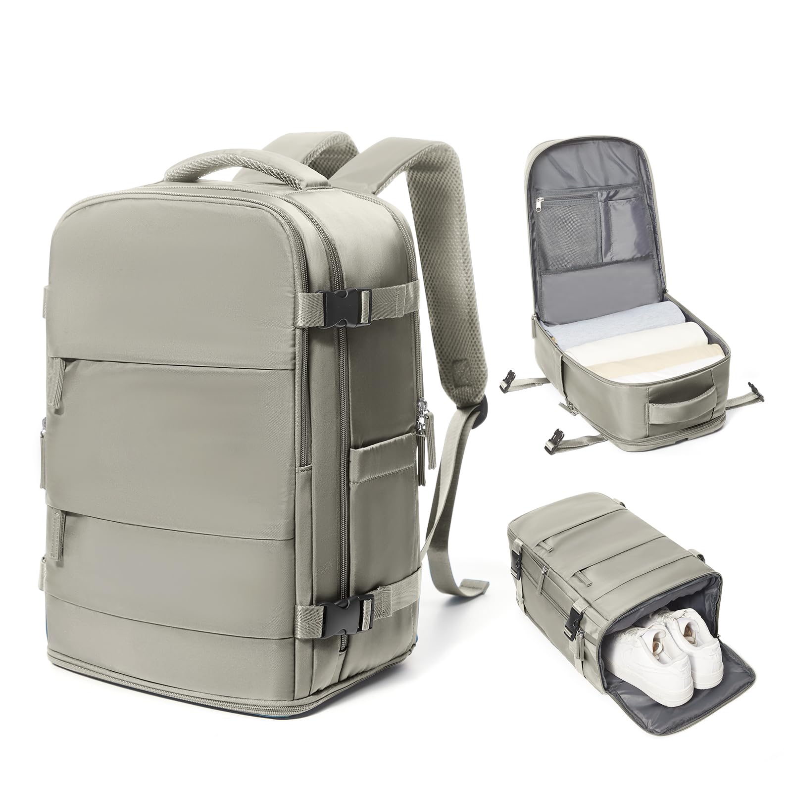 coowozLarge Travel Backpack Carry On for Women Man Waterproof Gym Backpack with Laptop Compartment