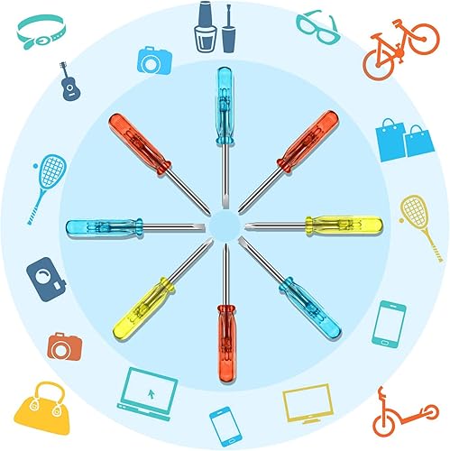 Miniatura 8 de Jutom 10 Set Mini Screwdriver Keychain Set Bulk Includes 3 Mini Screwdrivers in a Portable Pouch with Snap with Hook for Men Adult Fathers Day Tool