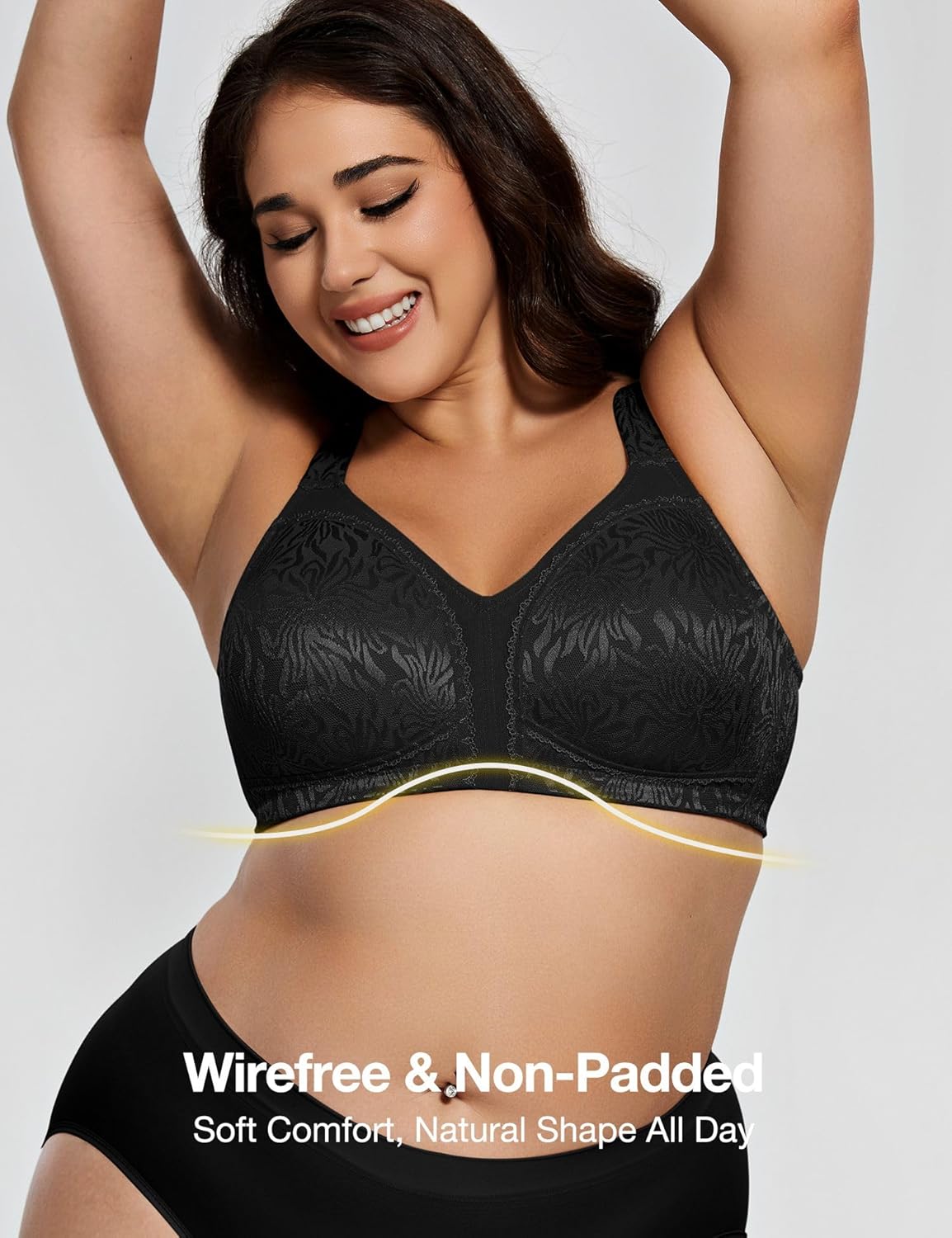 Deyllo Women's Full Coverage Plus Size Comfort Minimizer Bra Wirefree Non Padded - Image 6