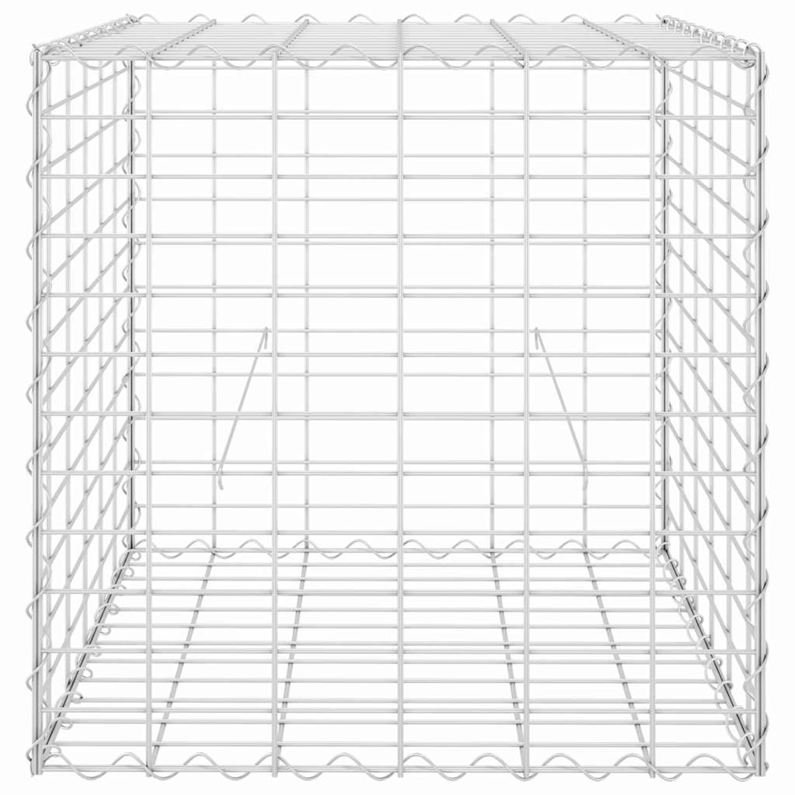Tidyard Gabbione Letto Rialzato Cubo in Filo di Acciaio Argento 60x60x60 cm per Fiori Giardino 145651