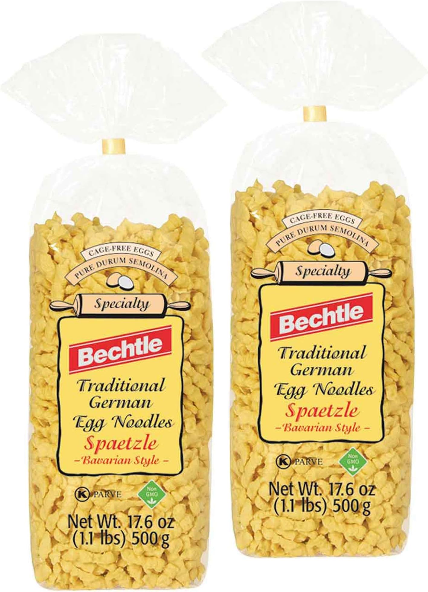 Bechtle Bavarian Style Spaetzle Traditional German Egg Noodles, 17.6 Ounce (2 Bags) - PACK OF 2
