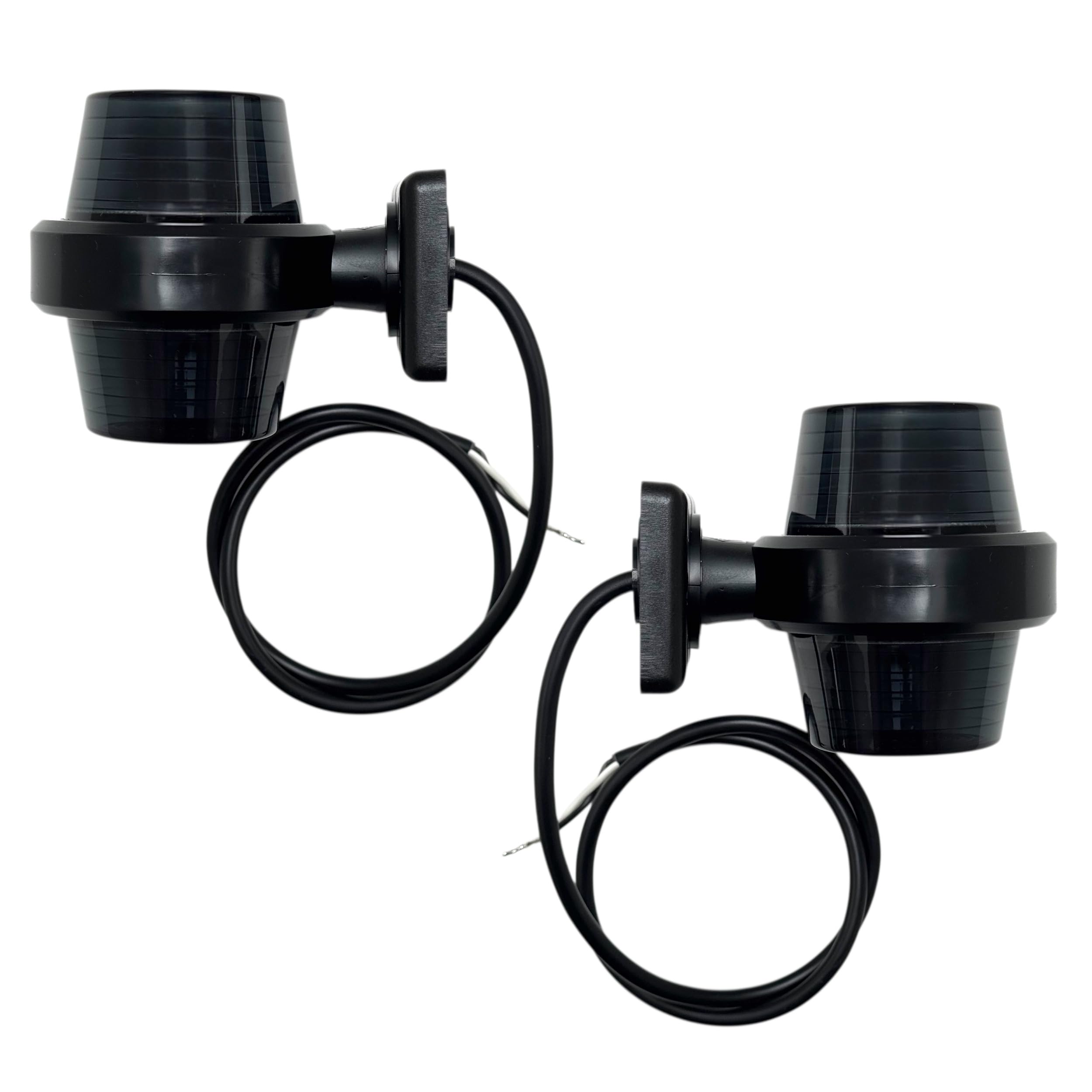2x LED Umrissleuchte Begrenzungsleuchte 12V 24V - E9 Zulassung IP68 Wasserdicht - Positionsleuchte Rot Weiß Orange Set für LKW Anhänger Traktor Wohnwagen (Kurzer Arm - Weiß & Rot)