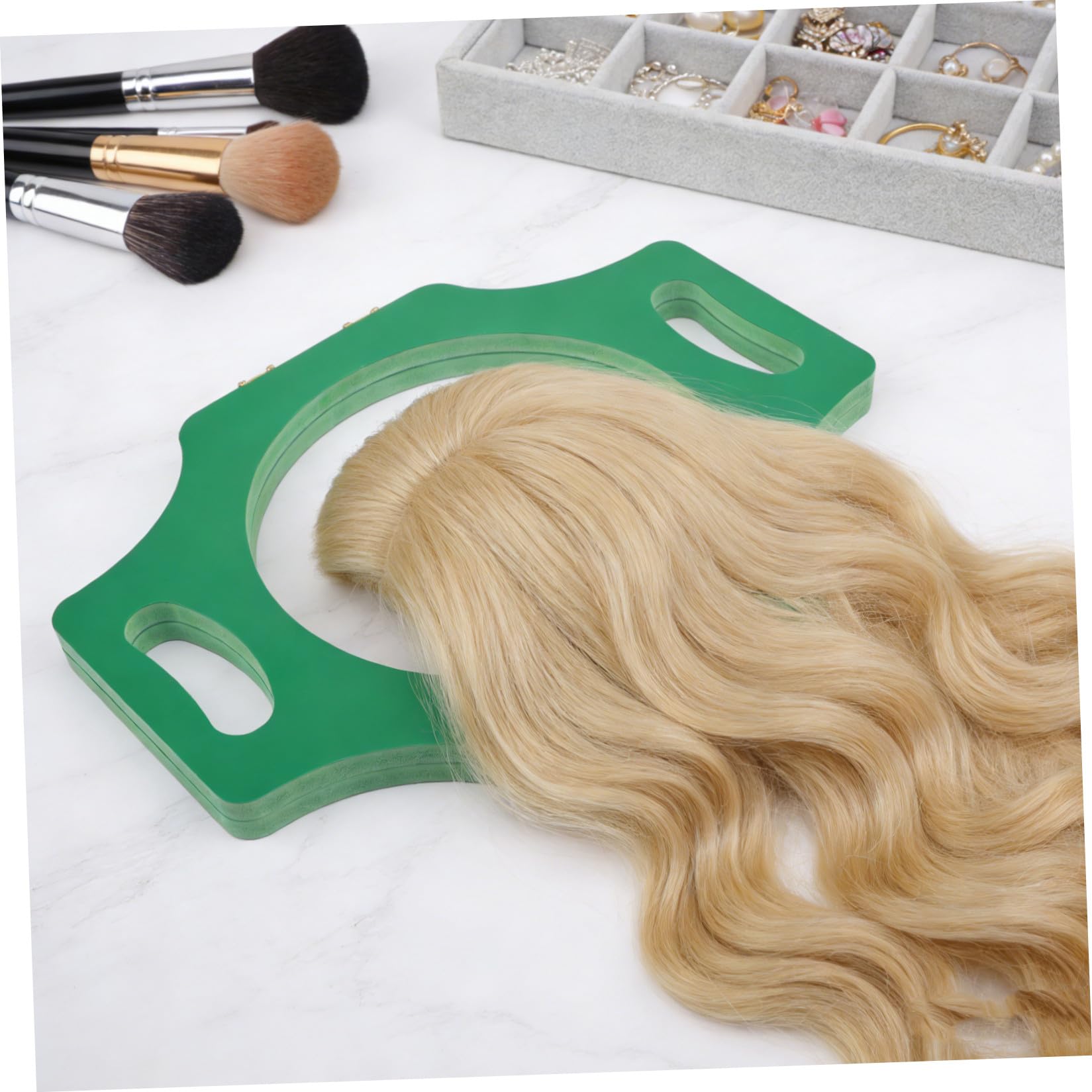 Strumento per Realizzare Modelli Cranici per Parrucche in Plastica Verde, Facile da Mantenere, Comfort Migliorato, per Sostituzione Chioma Fai-da-te e Acconciature