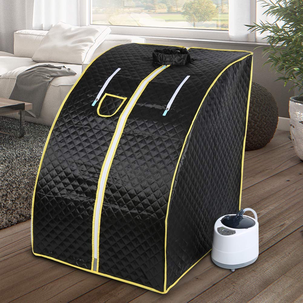 Sauna portátil con mando a distancia, cabina térmica E-75 x 35 x 25 cm negro