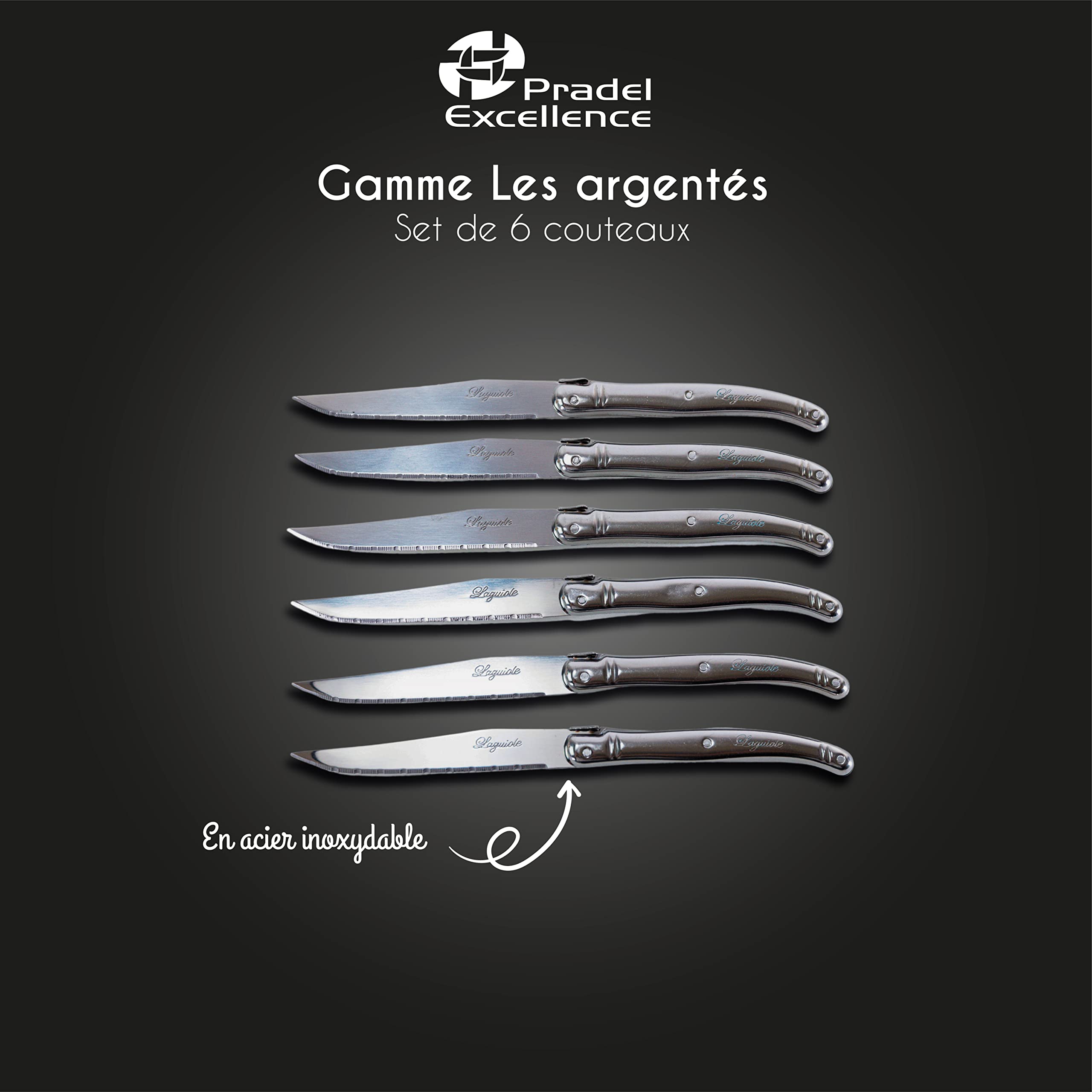 PRADEL EXCELLENCE THIERS BLOC 6 COUTEAUX LAGUIOLE MANCHES FACON CORNE Blonde 2 Item 14287420