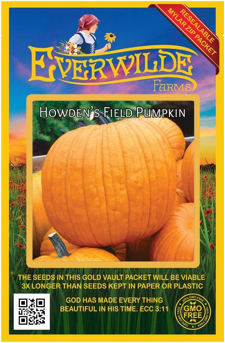 Everwilde Farms - 1 Lb Howden's Field Pumpkin Pumpkin Seeds - Gold Vault