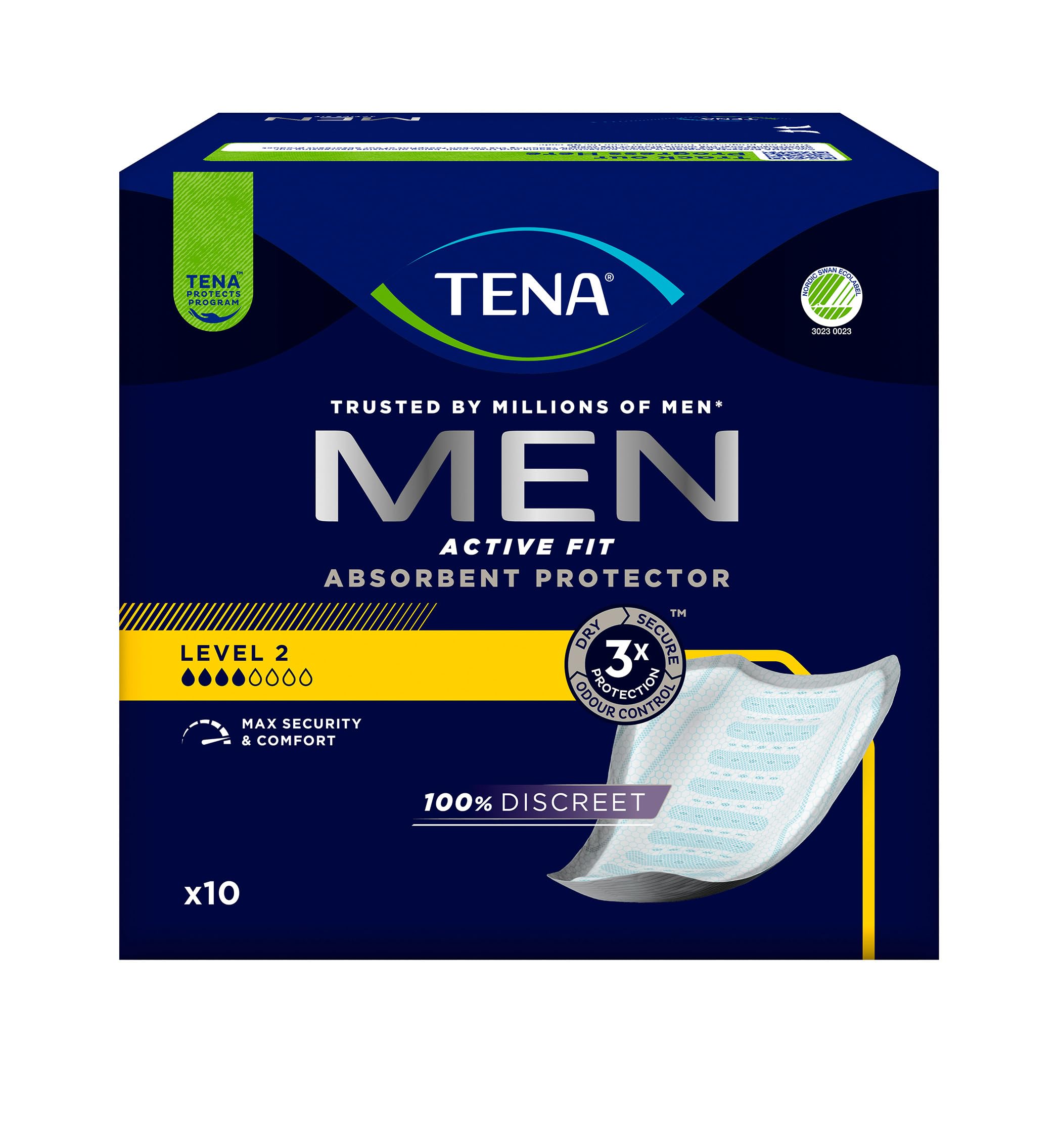Tena Livello 2 Assorbente protettivo per l'incontinenza, Uomo, Confezione da 10 pezzi