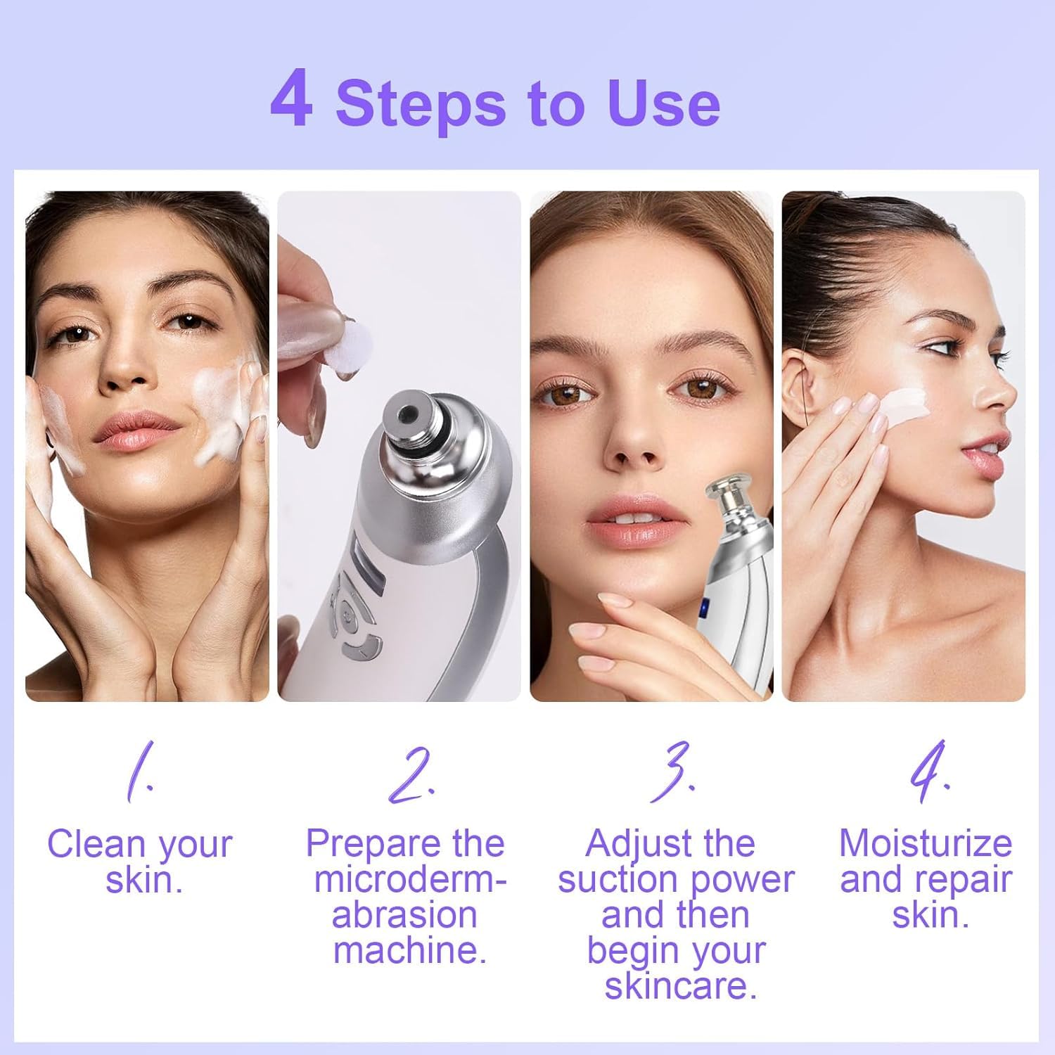 Appareil De Microdermabrasion Diamant Professionnel | Appareil Portable à Cristaux Pour Le Soin Du Visage, Kit D'élimination Des Points Noirs
