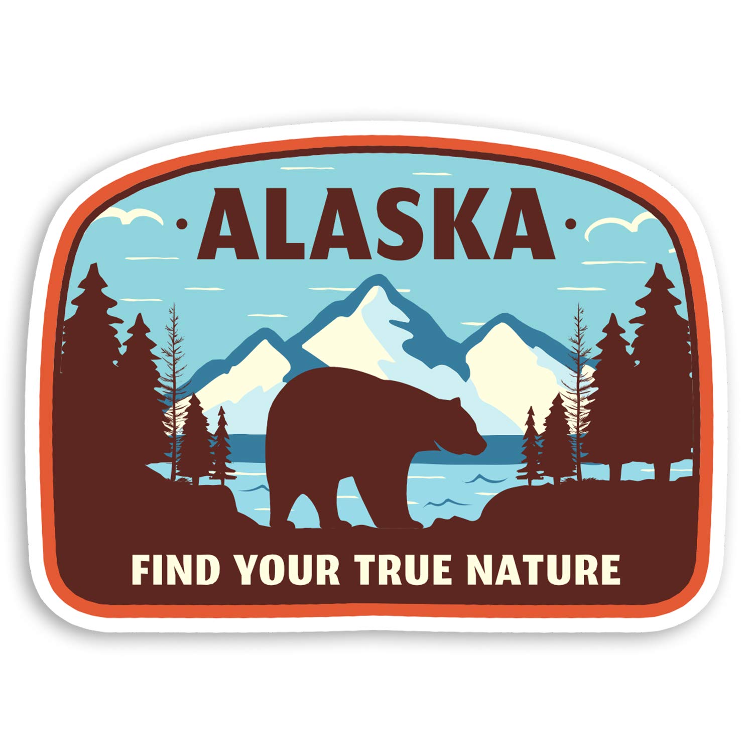 Destination Vinyl Ltd Multi 2 X 10Cm Alaska Us State Vinyl Stickers - Wild Bear Usa Travel Sticker #30441 (10Cm Wide)