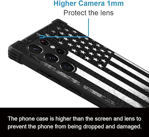 Miniatura 5 de CARLOCA Funda compatible con Samsung Galaxy S23 Ultra, diseño gráfico de identidad retro de la bandera estadounidense, a prueba de golpes,