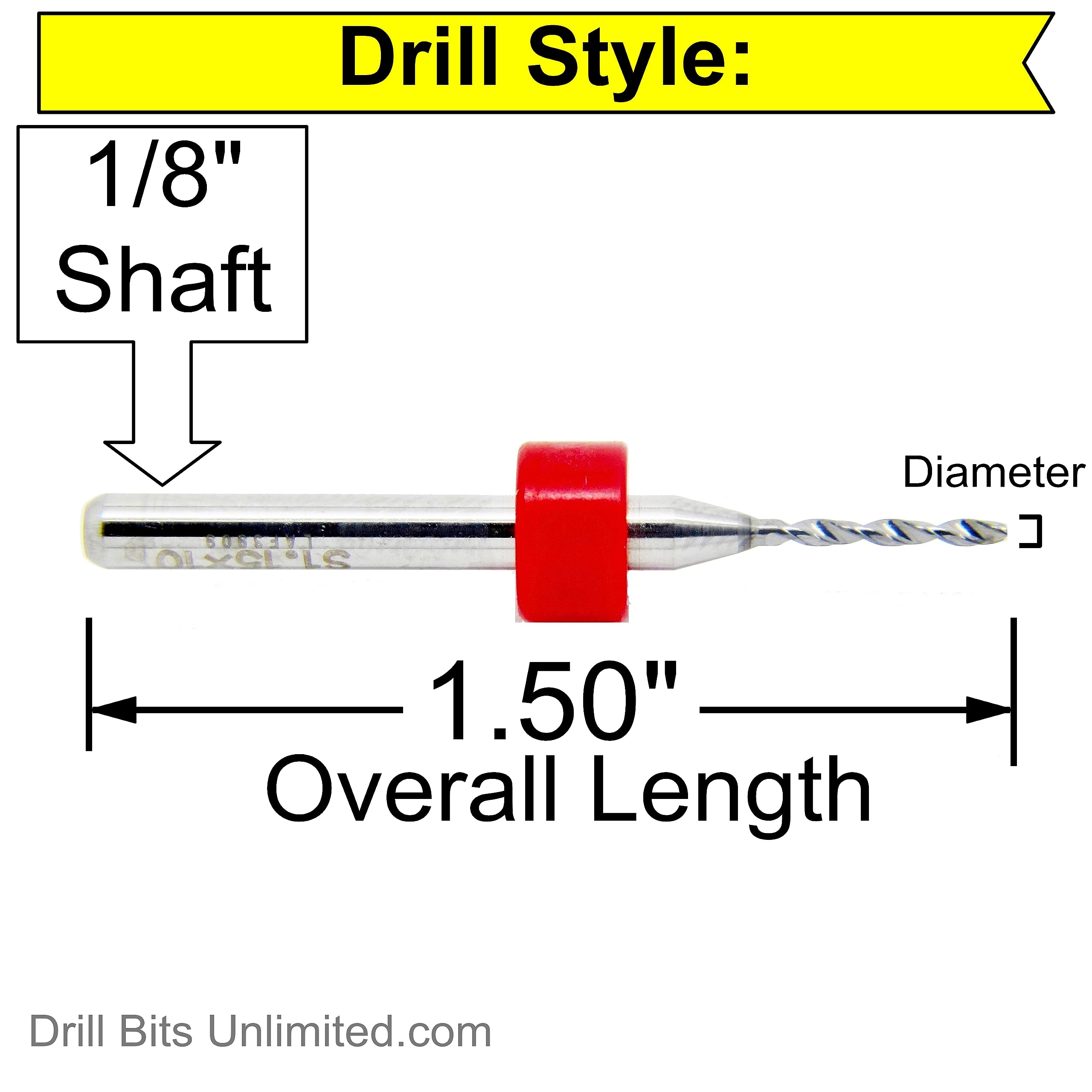 Carbide Drill Bit Set - 50 Pieces / 25 Sizes from .0135 to .0465