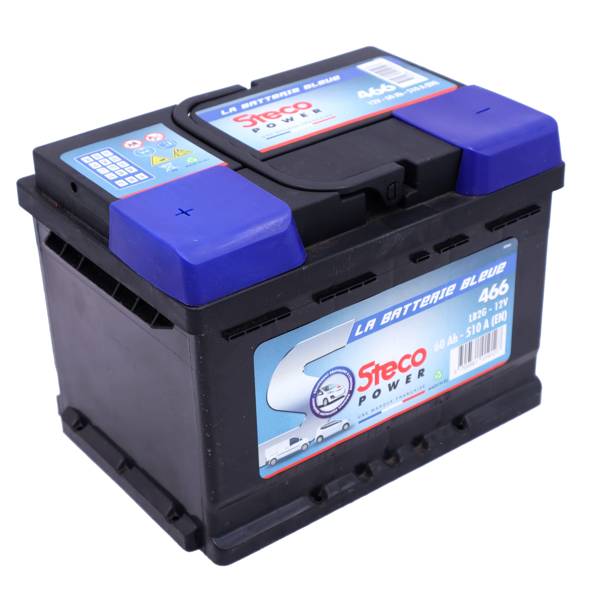 Batterie 12V 60Ah 510A 242x175x175 mm stecopower - 466