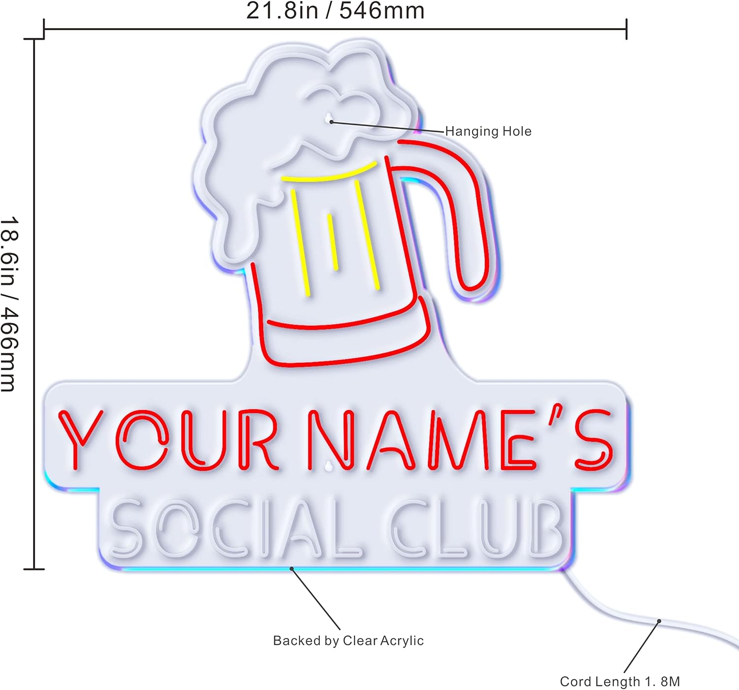 ADVPRO Social Club Hang Out Personalized Ultra-Bright LED Neon Sign - Green & Pink - st16s54-fn-p0037-tm-gk