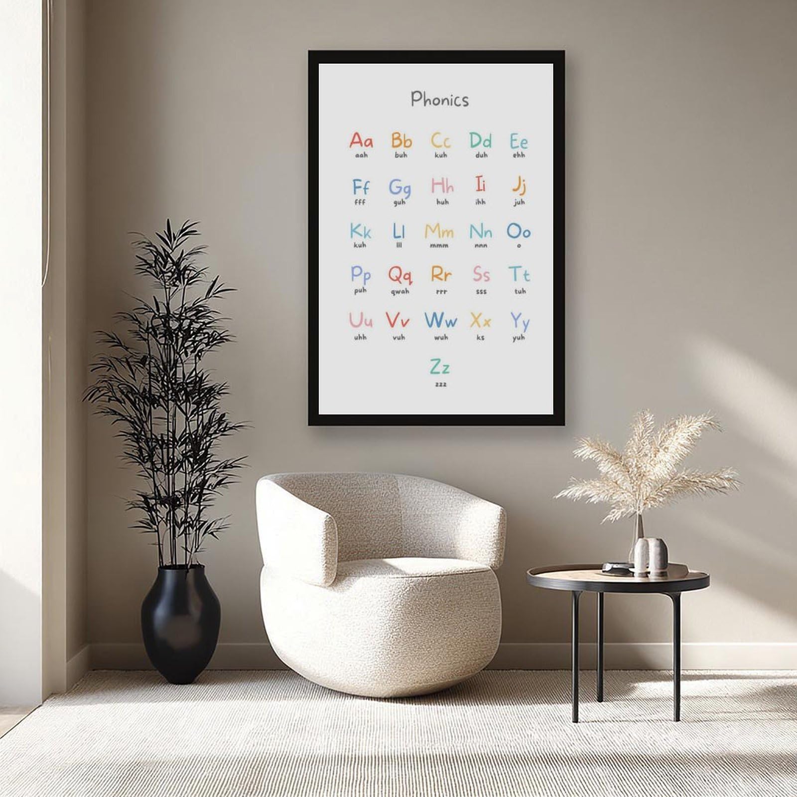 Tableau orthographique ABC - Décoration éducative et éducative pour chambre d'enfant - Décoration murale pour salon, chambre à coucher - 61 x 91,4 cm (L x l)