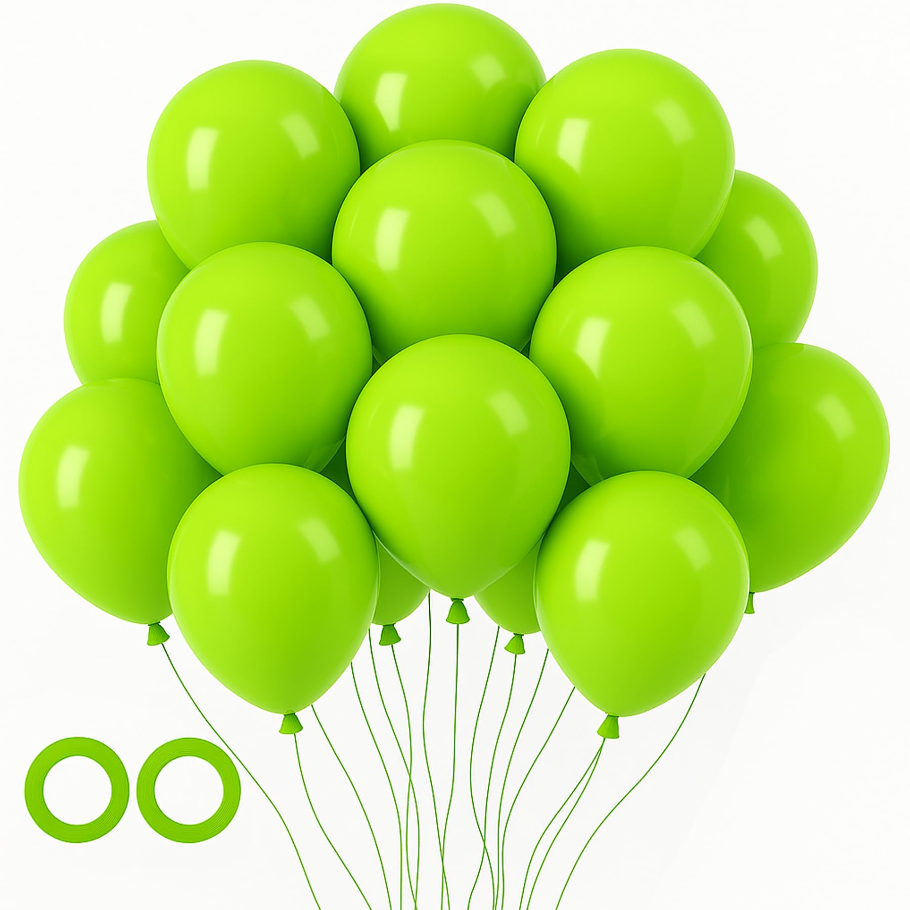 Voircoloria 105pcs Lime Green Party Latex Balloons, 12inch
