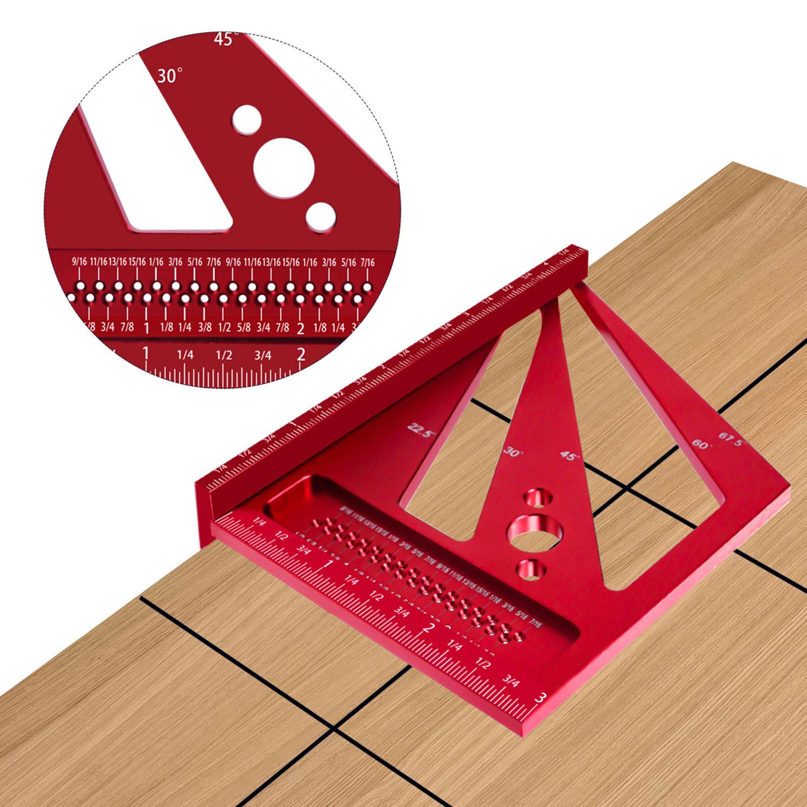 Accurate Measurements Triangle Ruler Woodworking Square Protractor 3D Multifunction Measuring Tool For Enthusiasts