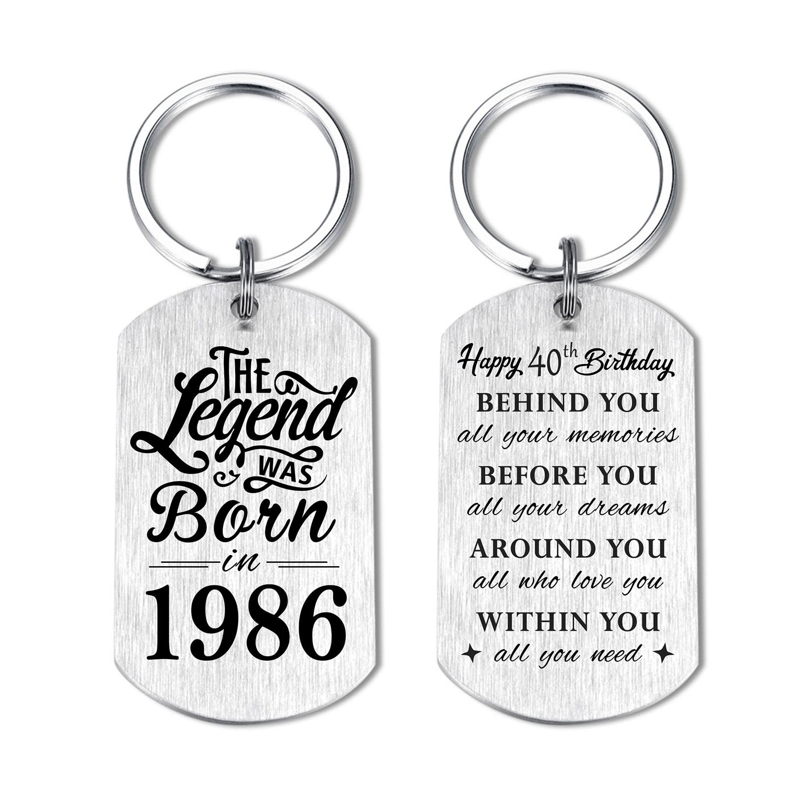 Yobent Birthday Gifts for Men Women Him, Happy Birthday Personalized Keychain, Men Gifts for Bday Unique