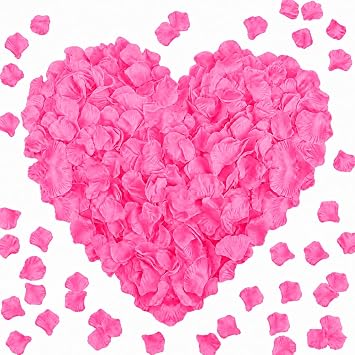 1000PCS Fake Rose Petals for Romantic Night Festive Wedding - Dark Pink