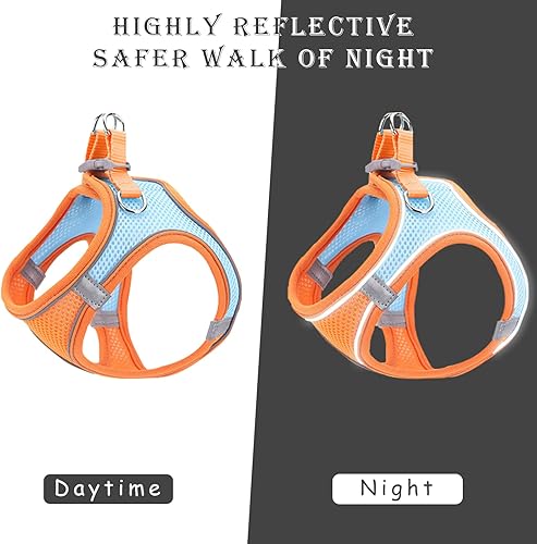 Miniatura 4 de Arnés sin tirones para perros pequeños, de malla transpirable, reflectante, para cachorros, gatos, chaleco ajustable para animales pequeños, conejo,