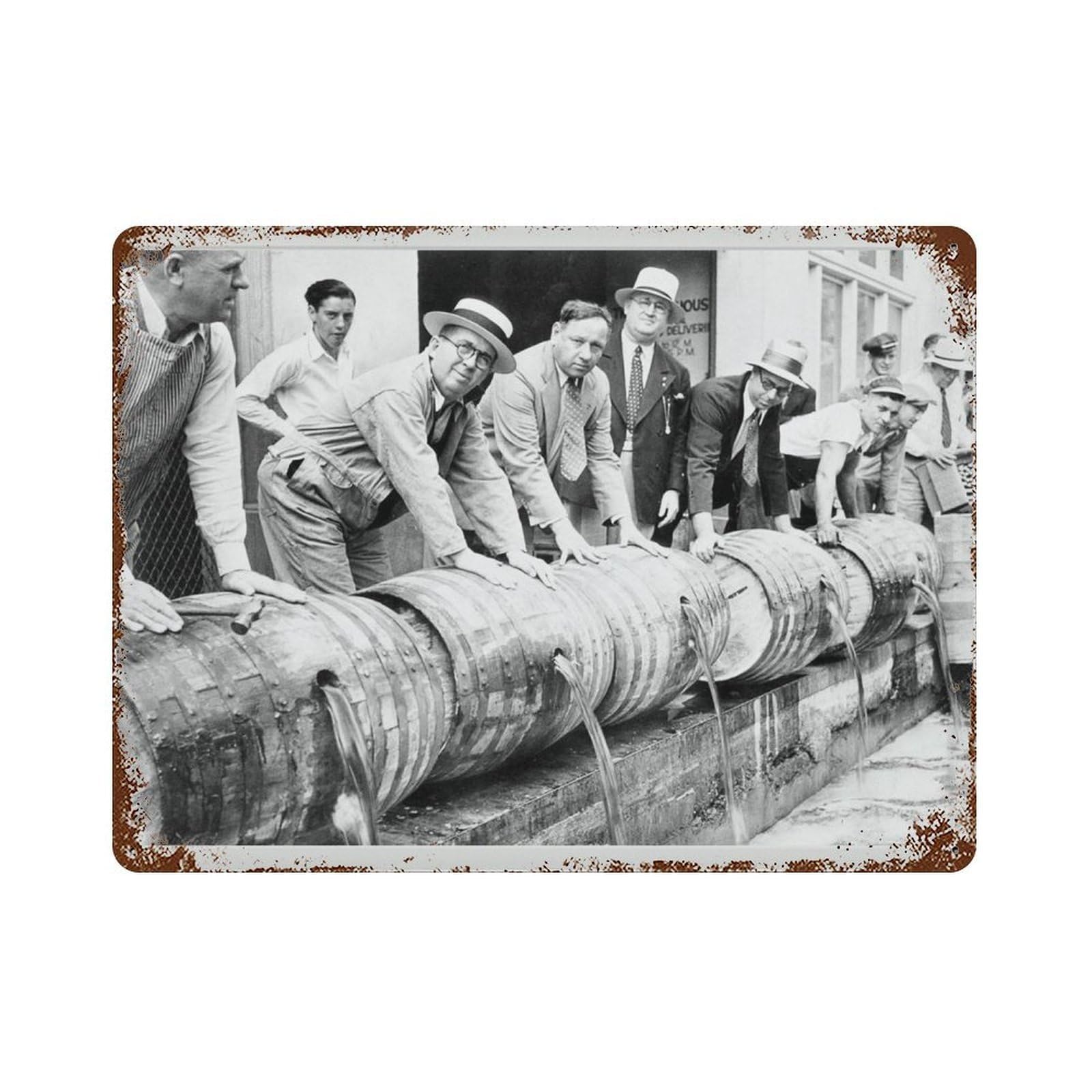 xiaoxiaoshen Prohibition Raid Photo_ Vintage Bar Man Cave Decor Wall Decor Art Metal Tin Poster Modern Home Decor Art Home Bar Shop Decorations Vintage Sign 30x40cm