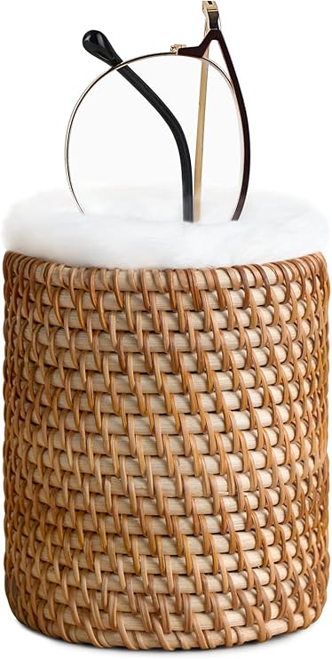 OPULANE Glasses Holder For Nightstand, Plush Lined Silicone