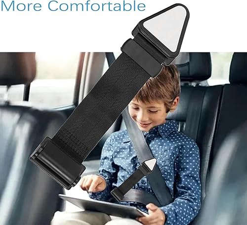 Miniatura 3 de Ajustador de cinturón de seguridad negro para niños, ajuste de cinturón de seguridad de asistencia simple para hombros y cuello, restrictor de