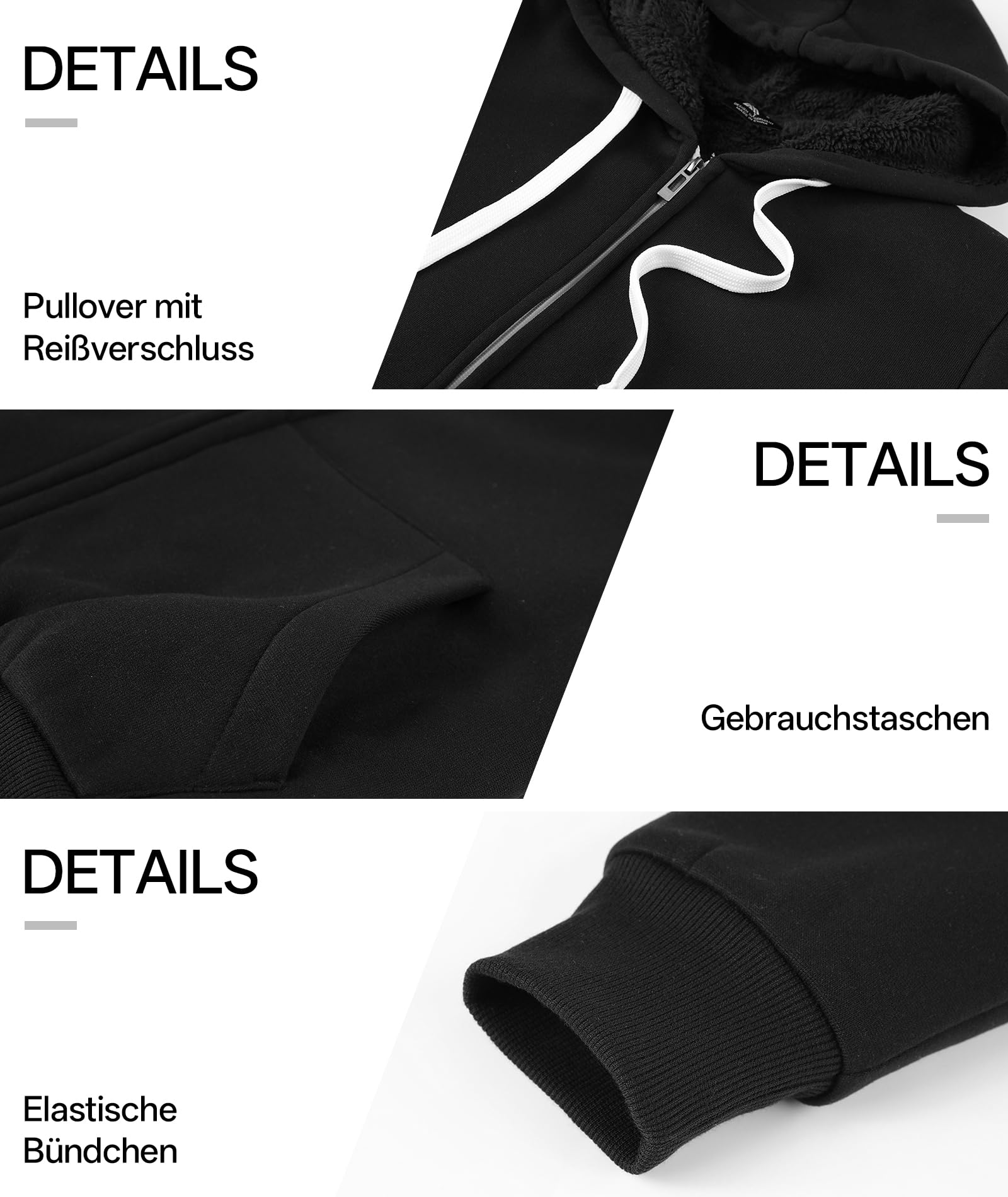 GEEK LIGHTING Felpa Donna con Cappuccio Foderata in Pile Calda Giacca Invernale con Zip Felpa Pile Donna Teddy Hoodie con Cerniera Sweatshirt Inverno Autunno S-2XL