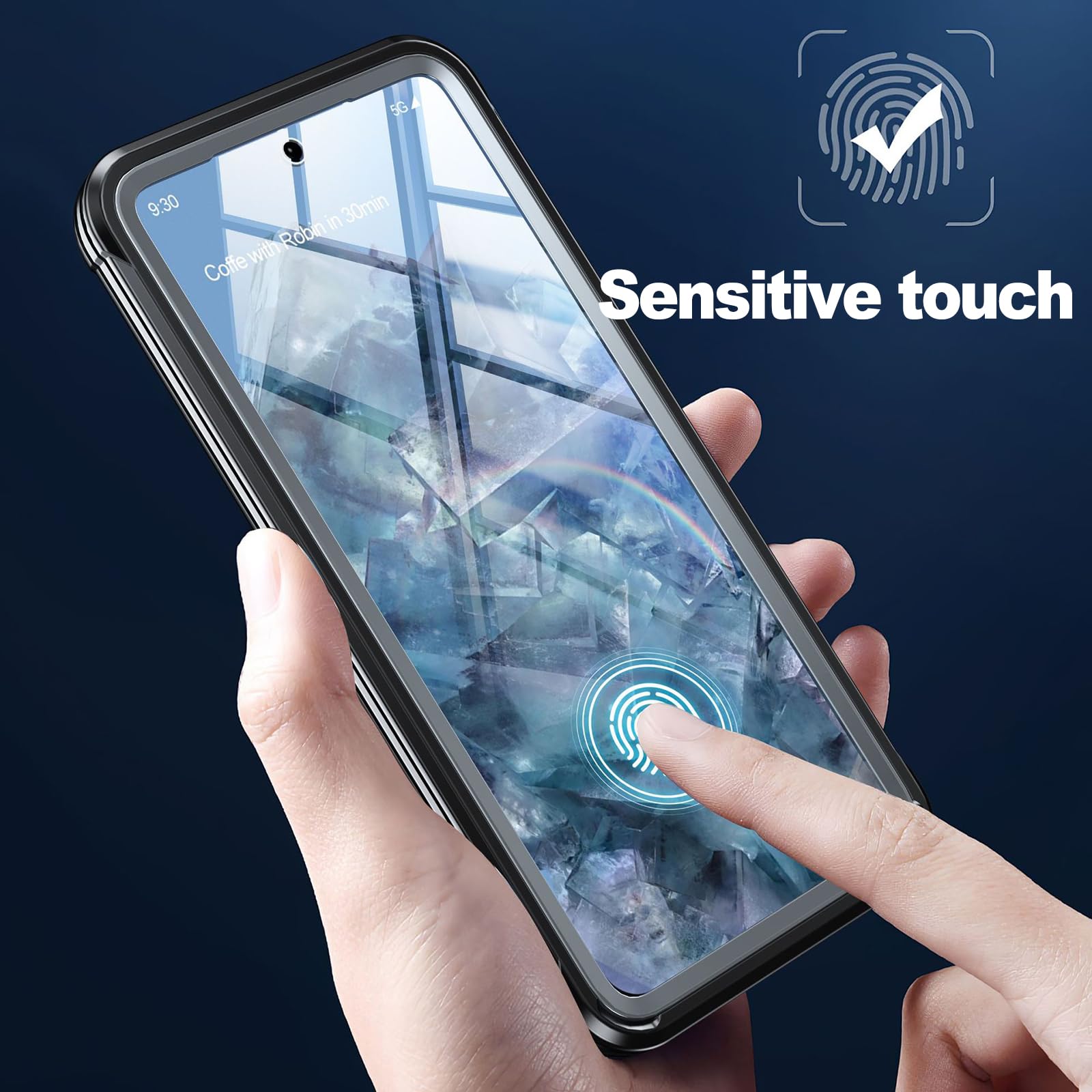 Magnetisch Hülle für Google Pixel 8 Pro, 360° RundumSchutz Hart Schutzhülle, Transparent Handyhülle Support Kabelloses Laden,Rosa
