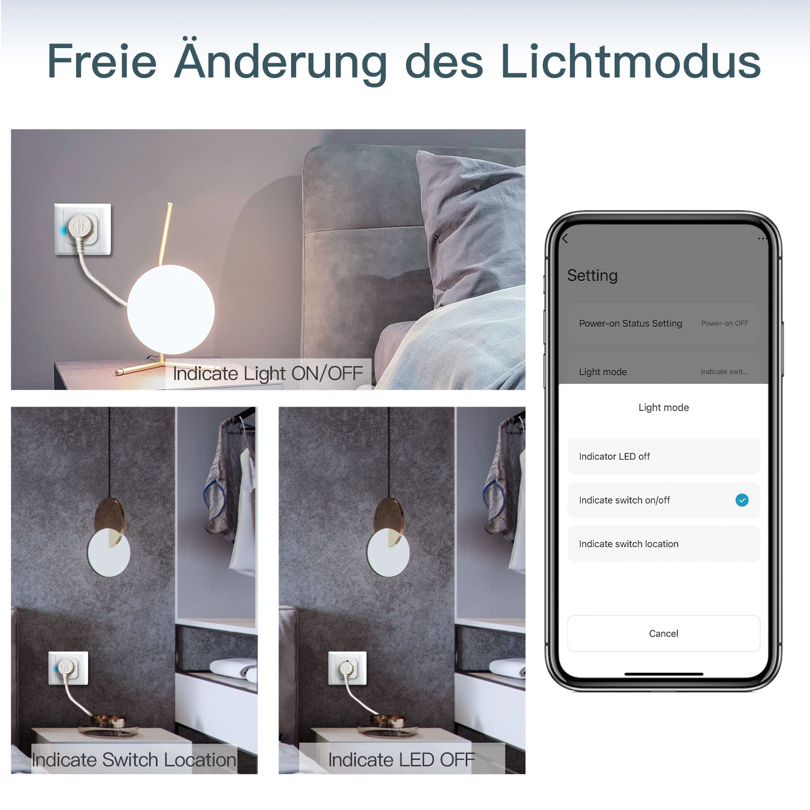 MOES WiFi Smart Dimmer Plug, 4 GHz | Enchufe Inteligente, Soporta bombillas LED regulables, Lámparas halógenas, lámparas incandescentes, Control por voz de