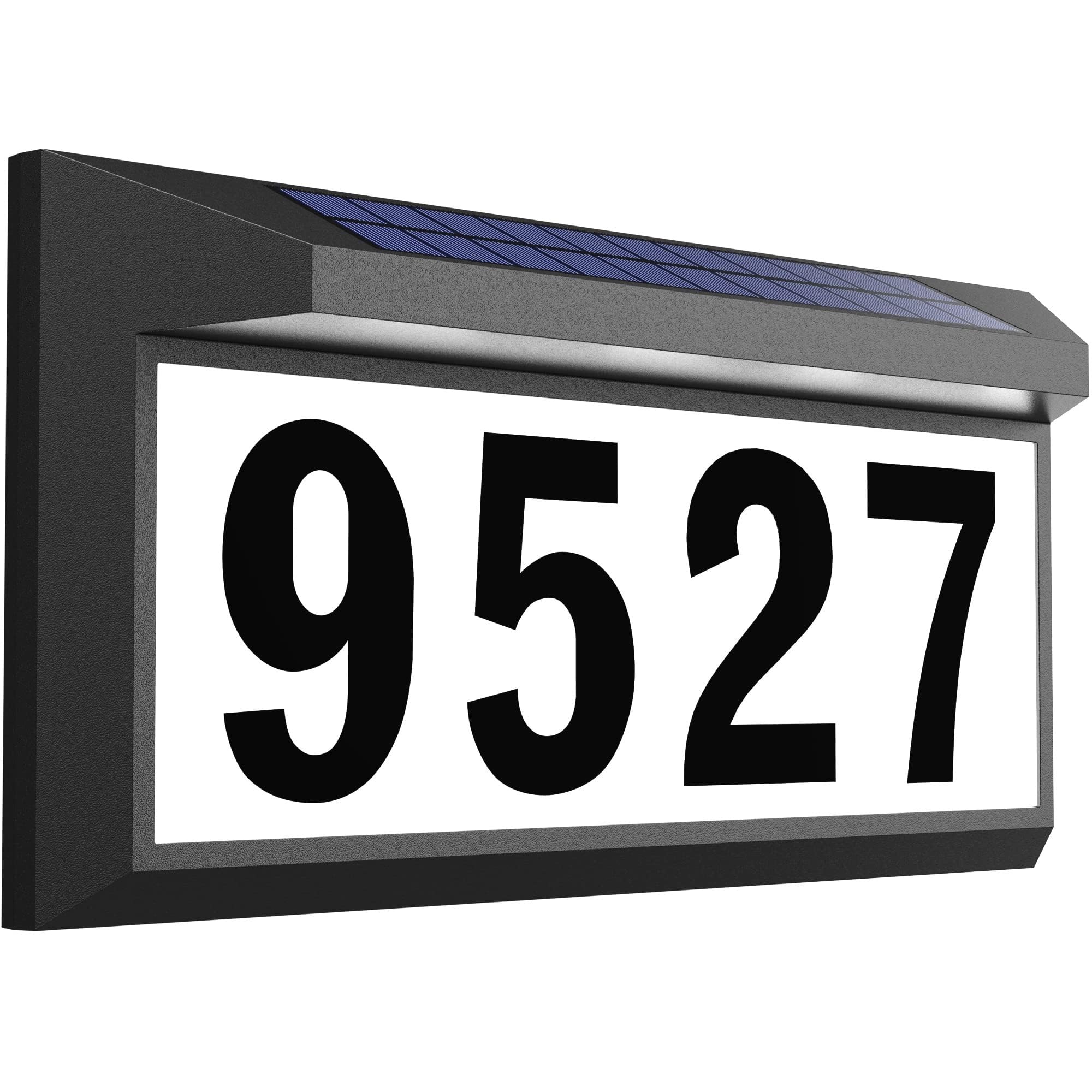 THE WHITE SHOP Solar Address Sign, Lighted Address Plaque Outdoor Waterproof, Illuminated Address Numbers, House Numbers for Outside