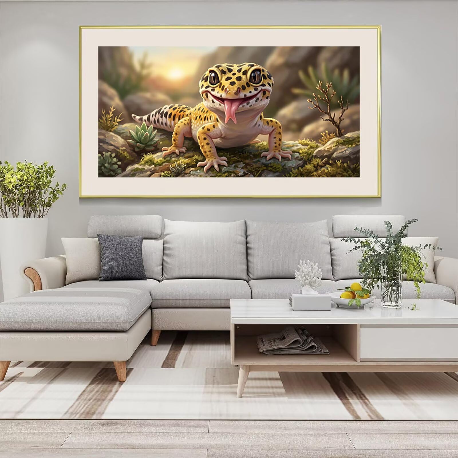 Diamond Painting Animale Diamond Painting Kit Completo XXL Lucertola, 5D Passatempo per Adulti DIY Hobby Creativi Adulti Diamantini Crystal Art per Decorazione Della Parete Di Casa, 100x200cm, Cod-983