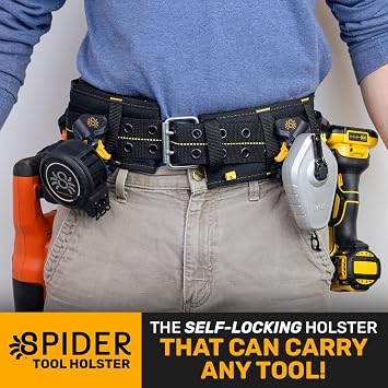 Spider Tool Holster Pro, Self-Locking Drill Holster, Clips to Any Belt
