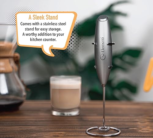 Miniatura 5 de Elementi Varita espumadora de leche y batidora de matcha, mini batidor eléctrico para café, espumador de leche de mano, agitadores de café,
