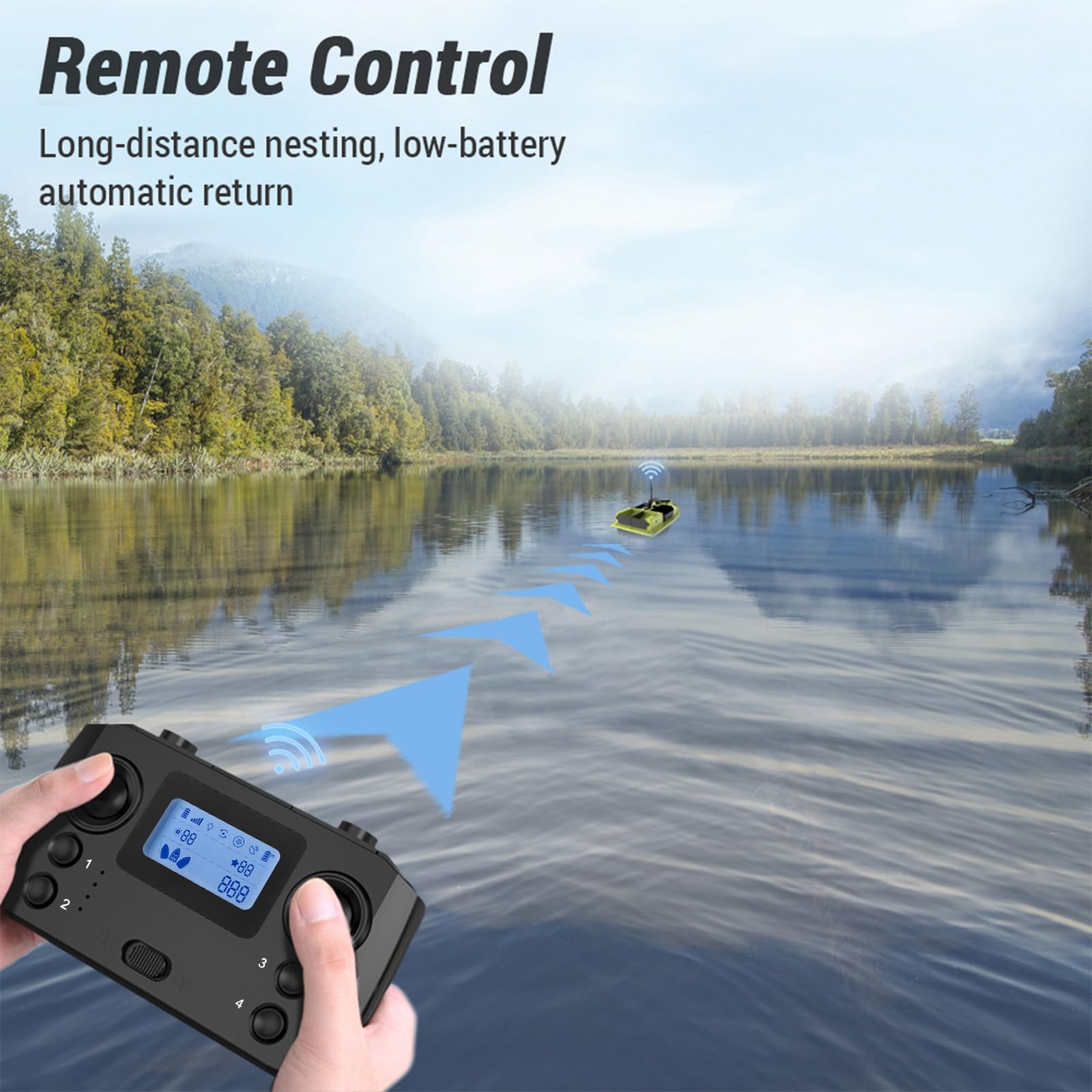 Kavolet Telecomando per barca da pesca GPS D19 D20 LCD a doppia mano