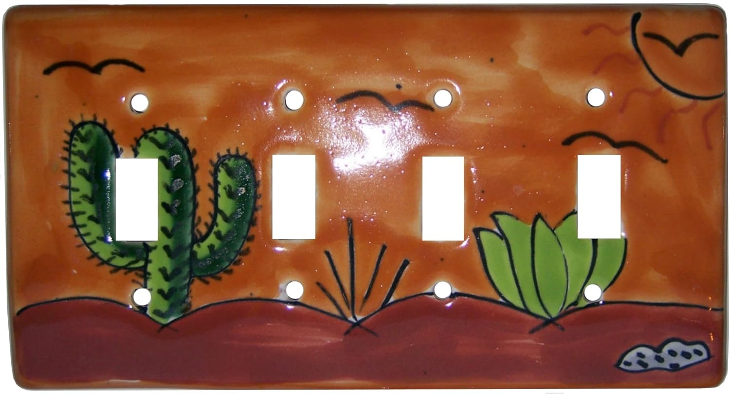 Desert Talavera Quadruple Toggle Switch Plate