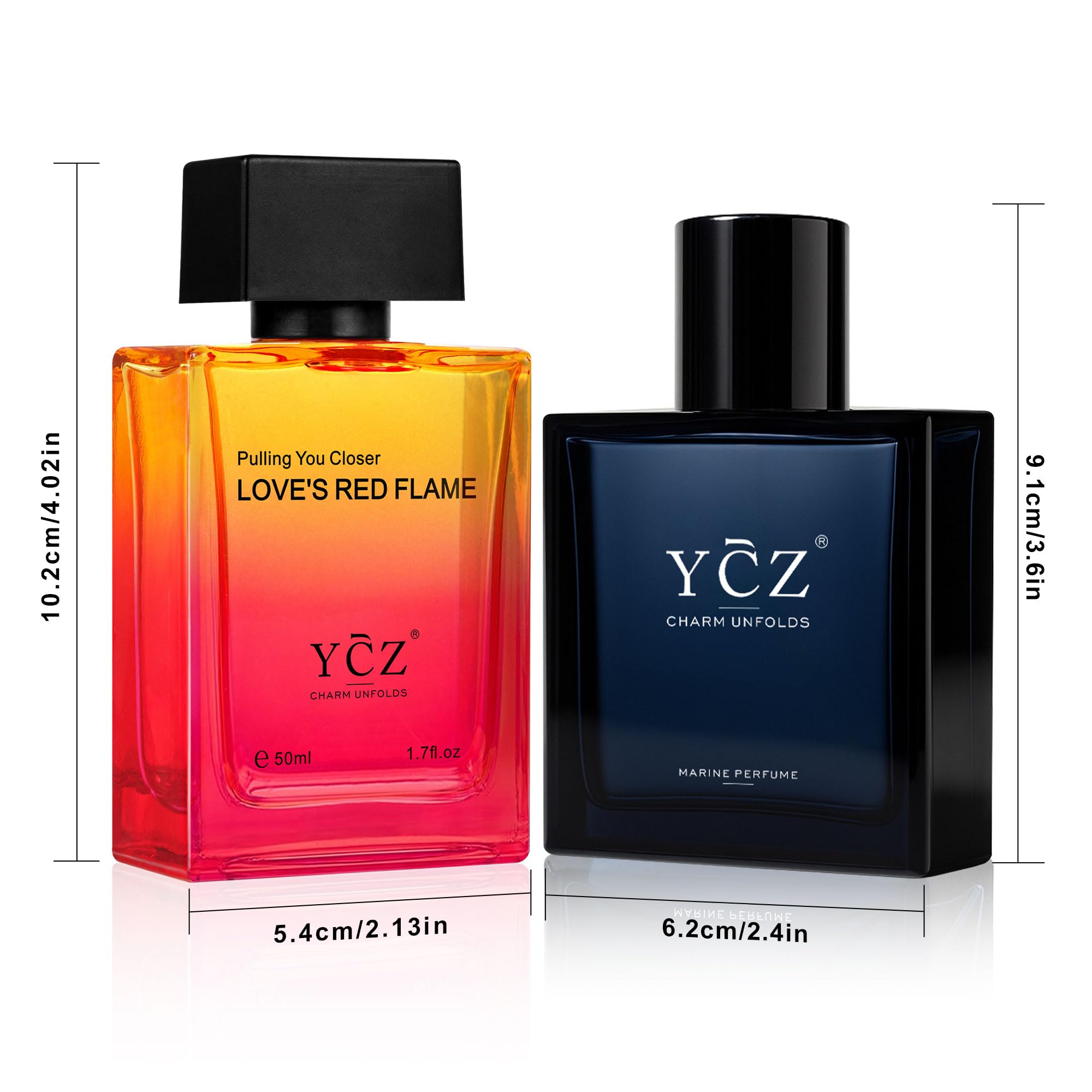 Ycz Parfum für Herren Set,2 X 1.7oz Lang anhaltender Eau de Parfum Herren,Meeres-und orientalische Holz–,Eignet sich für viele Anlässe und ist das perfekte Geschenk für den Gentleman