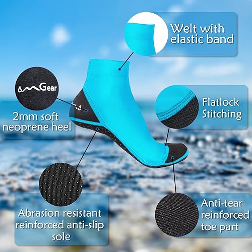 Miniatura 2 de OMGear Calcetines de Agua a Prueba de Arena Botines de Secado Rápido Calcetines de Natación y Buceo para Fútbol de Arena Voleibol de Playa